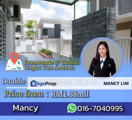 Promenade Double Storey Cluster House with Fully Renovation, Johor, Skudai