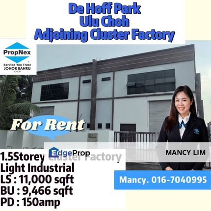 De Hoff Industrial Park Ulu Choh Pekan Nanas Adjoining Cluster Factory For Rent, Johor, Pontian