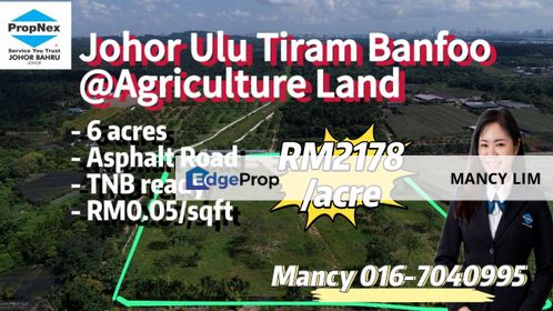 Ulu Tiram Johor Agriculture Land Electric and Asphalt Road Ready , Johor, Masai