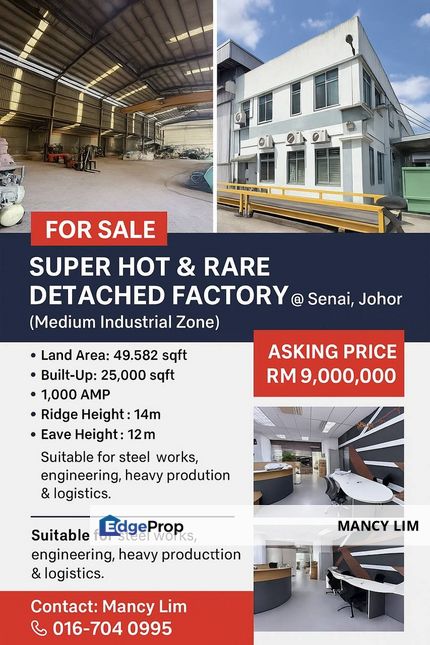 Senai Idaman Medium Industrial Detached Factory For Sale, Johor, Senai