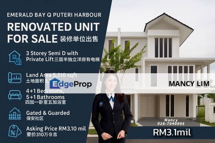 Emerald Bay @ Puteri Habour Three Storey Semi Detached with Private Lift, Johor, Johor Bahru