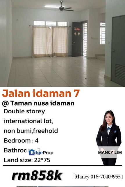 Nusa Idaman Bukit Indah at Idaman 7 Double Storey Terrace House , Johor, Nusajaya