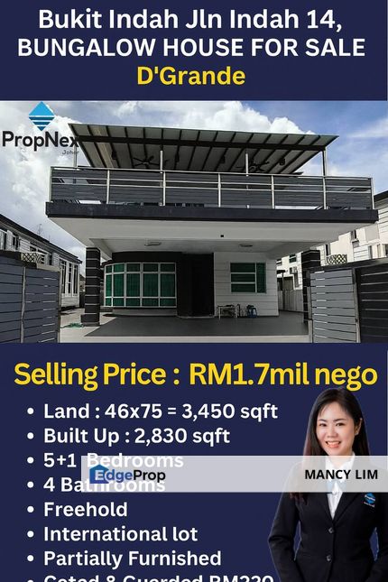 Bukit Indah D'Grade Bungalow House For Sale, Johor, Johor Bahru