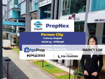 Permas City Three Storey Shoplot with Rental Income, Johor, Masai