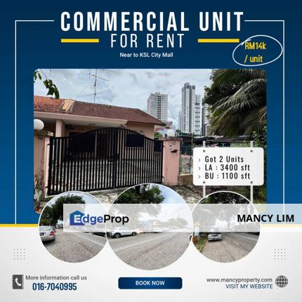 Taman Abad Single Storey Semi Detached with Zonning Commercial at Jalan Sulaiman Close to KSL Mall For Rent , Johor, Johor Bahru