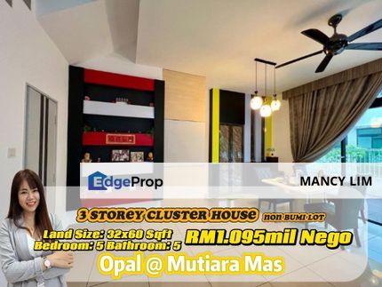 ☘️Taman Mutiara Mas Opal 2.5Storey Cluster☘️Renovated House, Johor, Skudai