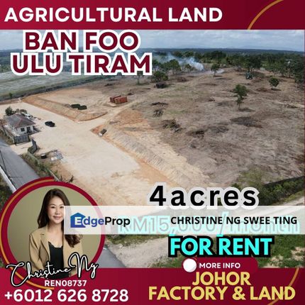 Ban Foo Agriculture Land For Rent- ULU TIRAM, Johor, Ulu Tiram