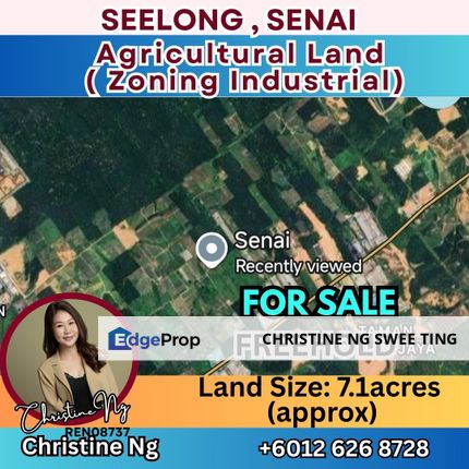 Zoning Industrial Land For Sale at Seelong Senai , Johor, Senai