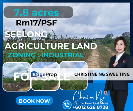 Seelong Land For Sale Zoning Industrial 7.8acres, Johor, Senai