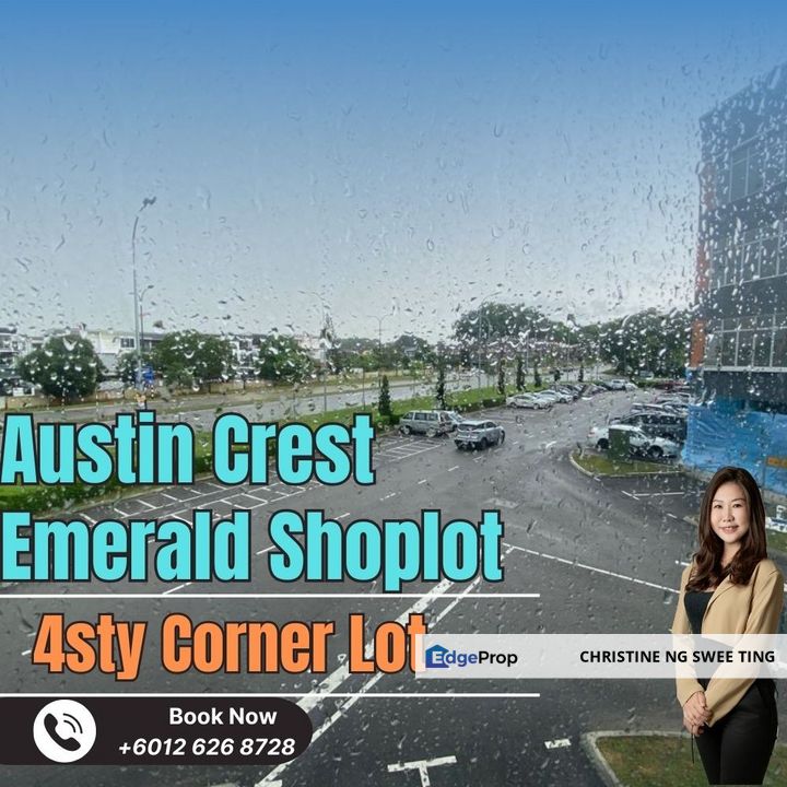 Austin Crest Emerald Shoplot 4sty Corner Lot for Rental RM30,000 By