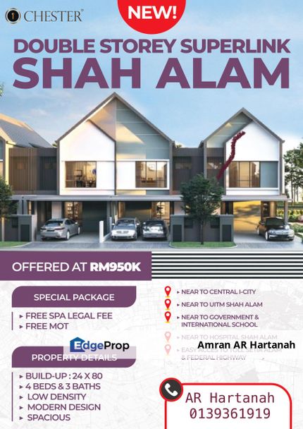 LANDED STARTING RM950K IN SHAH ALAM, Selangor, Shah Alam