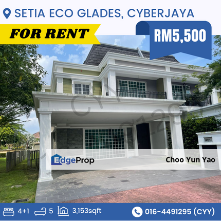 4+1BR 5B FF | 3,153 sqft | The Stanfford@Setia Eco Glades 【Rm5,500】, Selangor, Cyberjaya