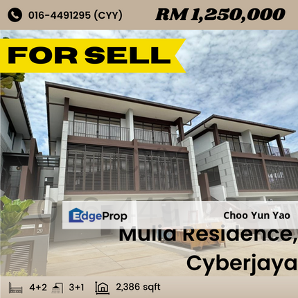 Mulia Residences 3 Storey landed, Cyberjaya FOR SALE, Selangor, Cyberjaya