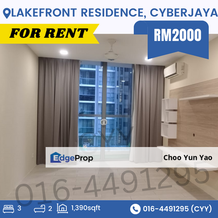 Lakefront Residence condo, Cyberjaya FOR RENT, Selangor, Cyberjaya