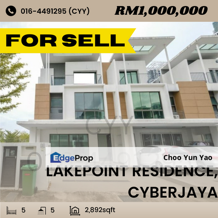 Lake Point Residence 3 Storey Terrace, Cyberjaya FOR SALE, Selangor, Cyberjaya