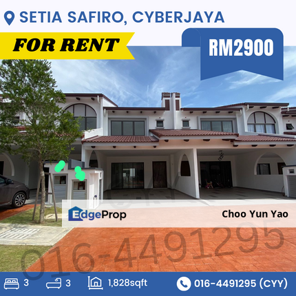 SETIA SAFIRO 2 Storey Terrace Landed, Cyberjaya FOR RENT, Selangor, Cyberjaya