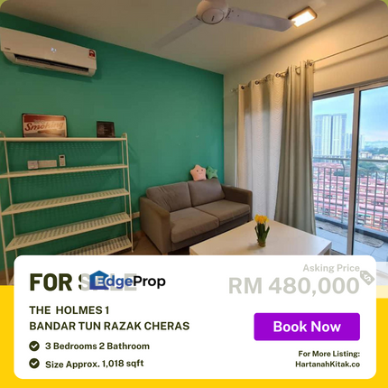 Facing Swimming Pool Balcony Kitchen Cabinet The Holmes 1, Kuala Lumpur, Bandar Tun Razak