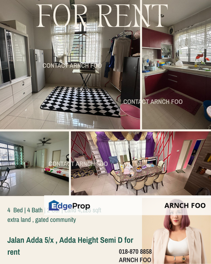 Semi D for rent Spacious Land, Johor, Johor Bahru