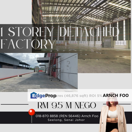 1 Storey Detached factory, Johor, Senai