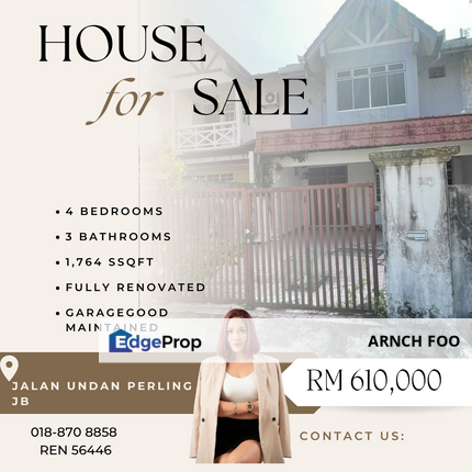 Double Storey terrace House, Johor, Johor Bahru