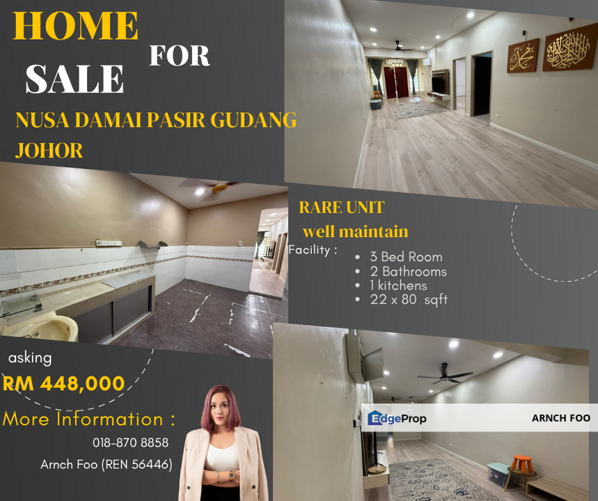 Single Storey Terrace rare, Johor, Pasir Gudang