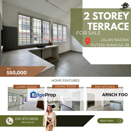 2 Tingkat Terrace Renovated, Johor, Ulu Tiram