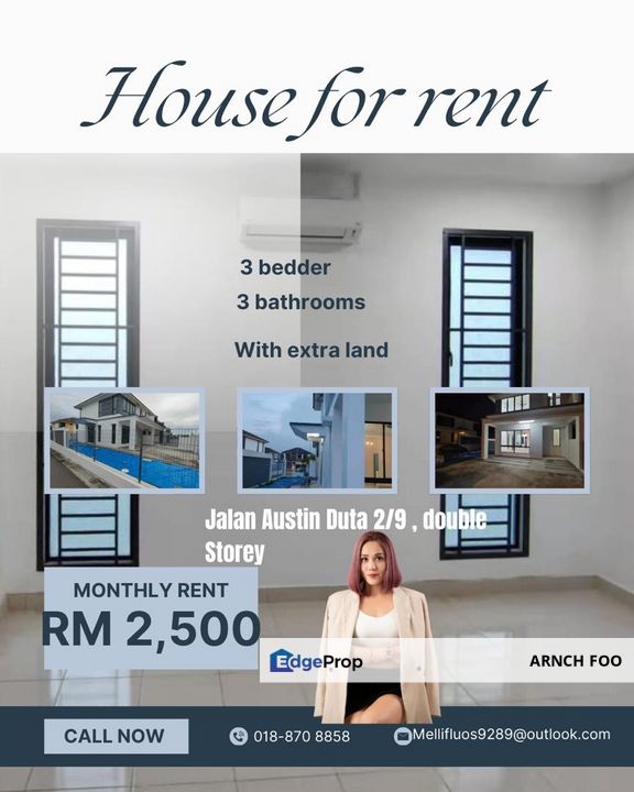 Double Storey partial Furnished, Johor, Johor Bahru