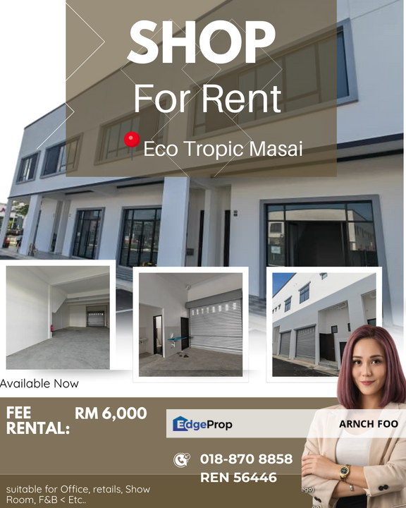 Brand New Double Storey Shop , Johor, Pasir Gudang
