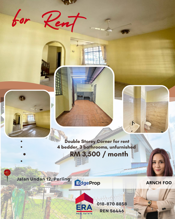 Double Storey Terrace Corner For Rent, Johor, Johor Bahru