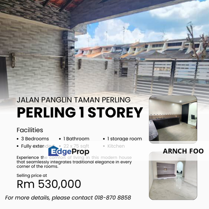 Perling/one storey terrace, Johor, Johor Bahru