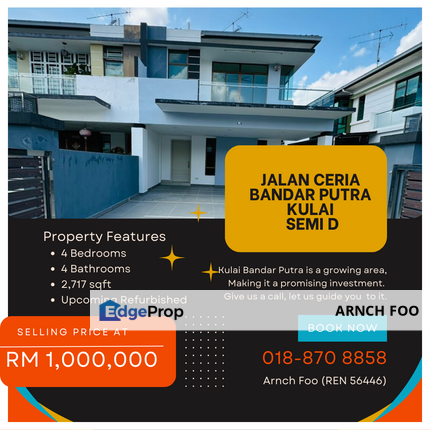 Double Storey Semi-D, Johor, Kulai