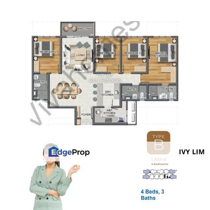 Sunway Artessa, Wangsa Maju, Kuala Lumpur, Freehold Condo, 4 Bedroom, Type B, Free Furnished, Walking to LRT, Kuala Lumpur, Wangsa Maju