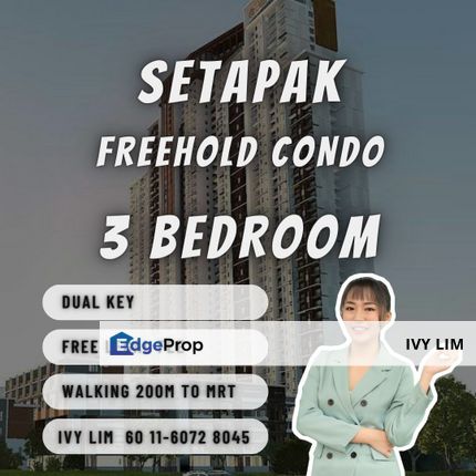 BERLIAN RESIDENCES, SETAPAK, KUALA LUMPUR, Unit 25-05, 3 Bedroom, New Freehold MRT Condo, Kuala Lumpur, Setapak