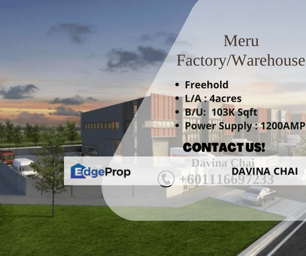 Klang, Meru Warehouse Factory For Sale, Selangor, Klang