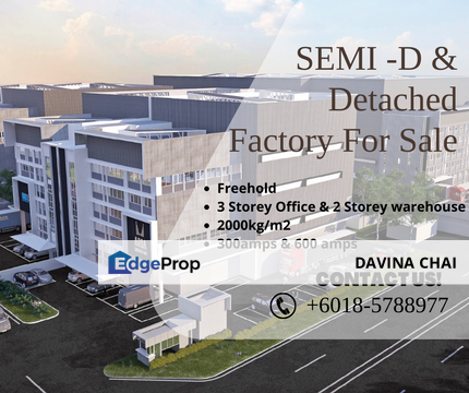 Semi Detached & Detached Factory For Sale, Selangor, Shah Alam