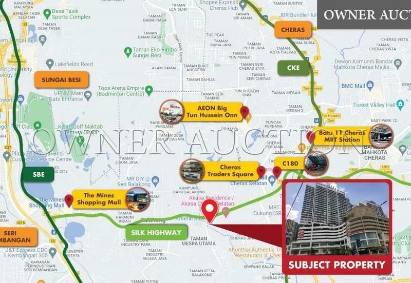 [Vacant Unit] Service Apartment [Opposite to Kajang SILK Highway; 6 min to C180 & Cheras Traders Square; 8 min to Batu 11 Cheras MRT station]