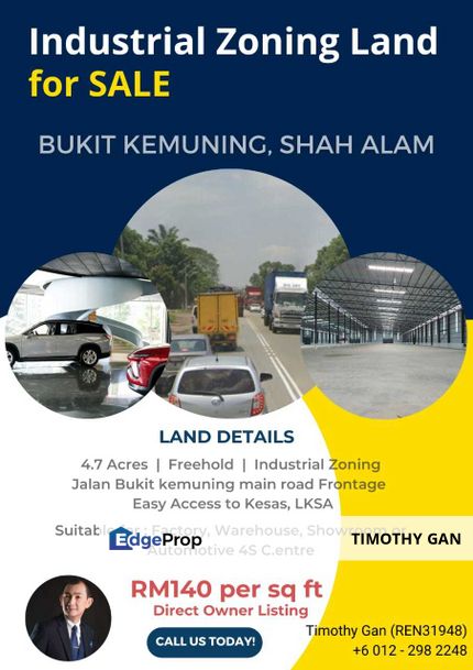 Industrial Zoning Land @ Bukit Kemuning for SALE, Selangor, Shah Alam