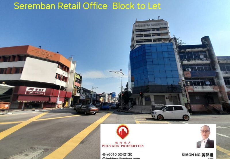 Seremban 4 storey corner commercial lot to let