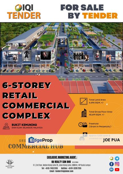 Two (2) Blocks of 6-Storey Retail Commercial Complex, Shah Alam For Sale By Tender, Selangor, Shah Alam