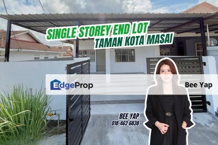 Pasir Gudang Taman Kota Masai Jalan Bacang, Single Storey Terrace House End Lot For Sale, Full Renovated, Full Loan, Johor, Pasir Gudang