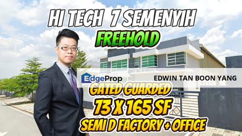 Gated 1.5 sty Semi D Factory office in Hitech 7 industrial freehold, Selangor, Semenyih