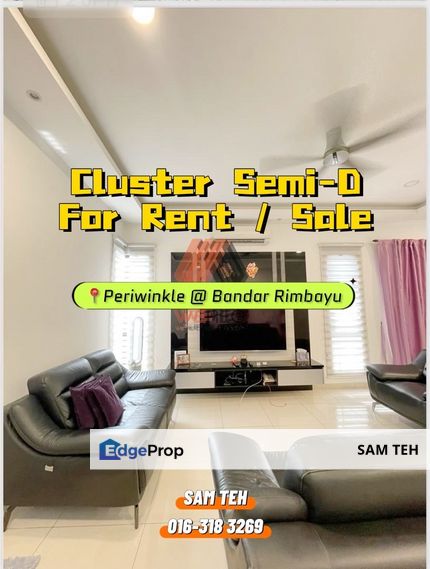 Fully Furnished Cluster Semi-D For Rent / For Sale | Periwinkle @ Bandar Rimbayu, Telok Panglima Garang, Selangor, Telok Panglima Garang