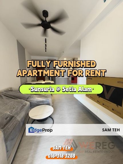 Fully Furnished Apartment For Rent | Sunsuria 7th Avenue, Setia Alam/Alam Nusantara, Selangor, Setia Alam/Alam Nusantara