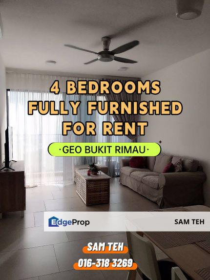 4 Bedrooms Fully Furnished Condo For Rent | GEO Bukit Rimau, Shah Alam, Selangor, Selangor, Shah Alam