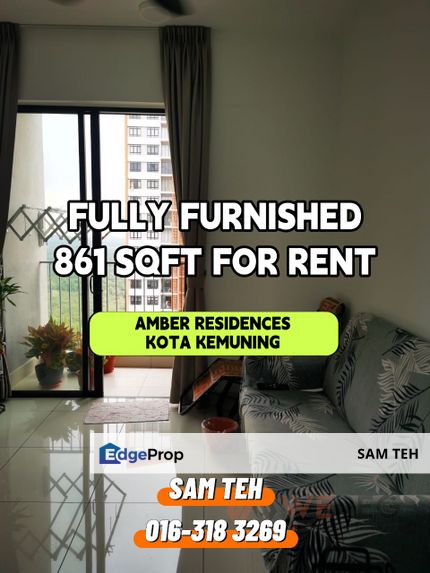 Fully Furnished 861sqft House For Rent / For Sale | Amber Residence @ twentyfive.7, Kota Kemuning, Selangor, Kota Kemuning
