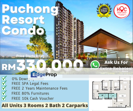 New Launch Puchong New Condo, Lake View 330k Only, Selangor, Puchong