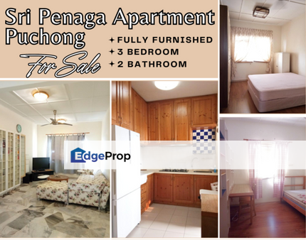 Sri Penaga Apartment For Sale Puchong Fully Furnished FREEHOLD, Selangor, Puchong