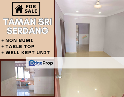 Non Bumi Taman Sri Serdang Fully Tiles Kit Cabinet Well Maintained Unit, Selangor, Seri Kembangan