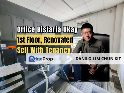 Office Bistaria Ukay, 1st Floor Office, Renovated, Sell With Tenancy, Selangor, Ampang