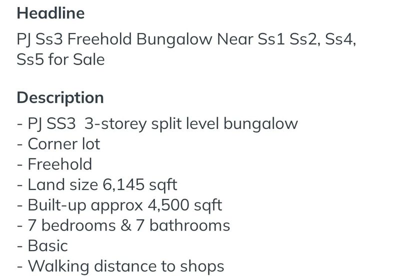 PJ SS3 Freehold Bungalow